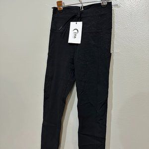 ZYIA Black Lined Battelship Pocket Drawstring Luxe